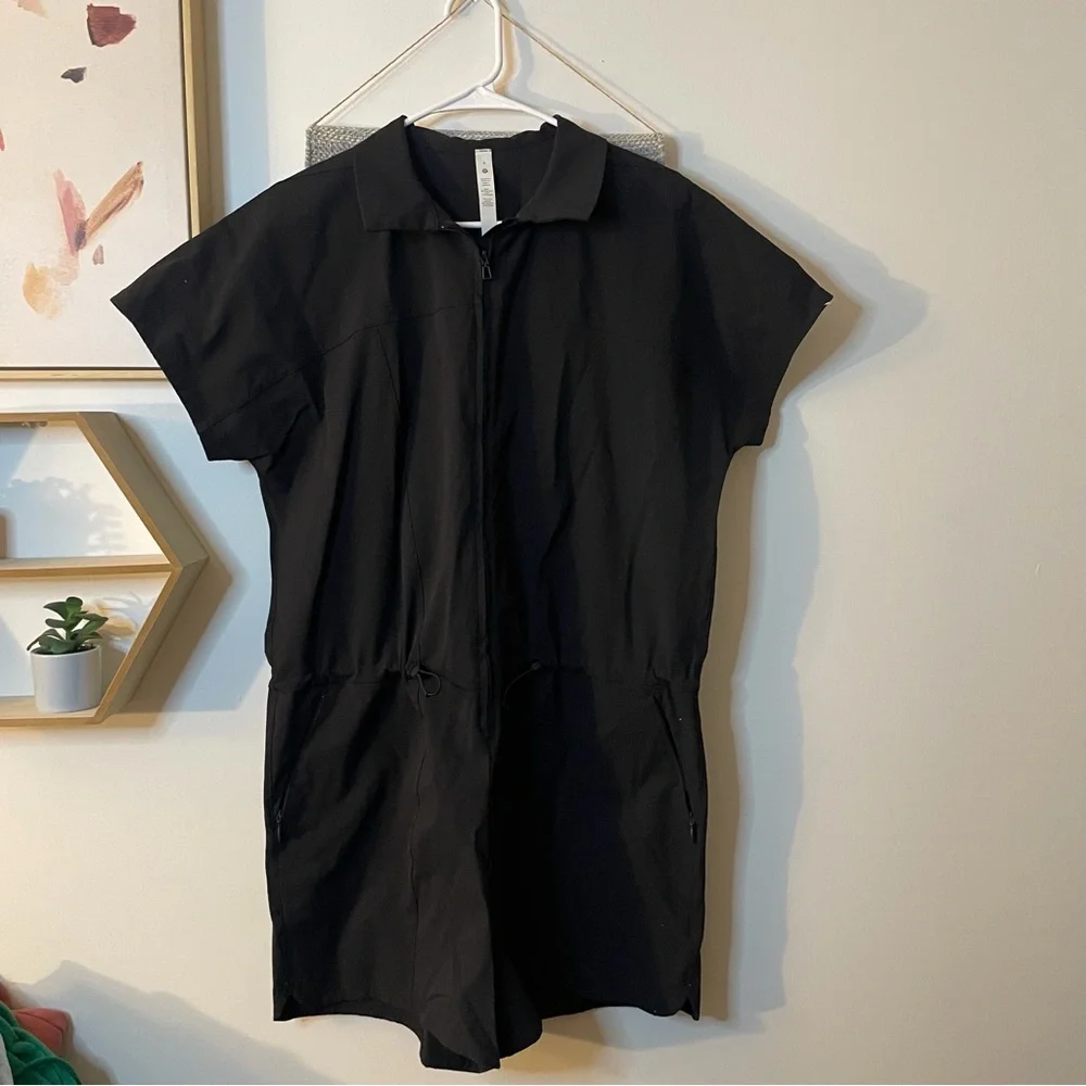 Lululemon Stretch Rib Pocketed Romper Black size 8 - Picture 3 of 8